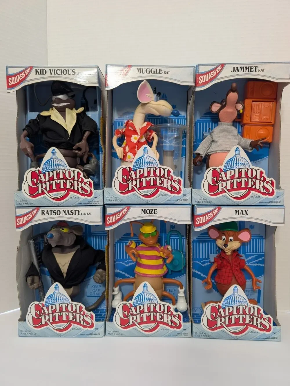 1992 Kenner Capitol Critters Action Figures Complete Set 6 Max Jammet Moze New